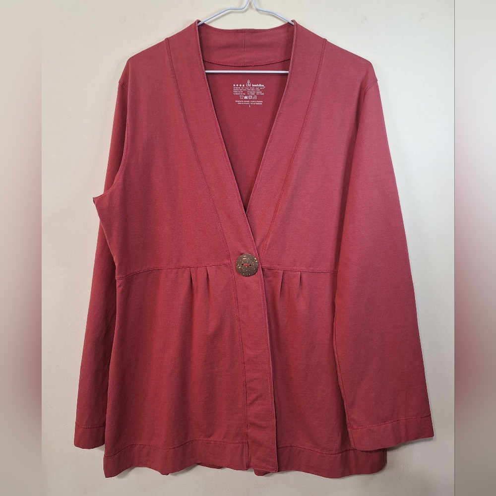 neon buddha Dusty Rose Button-Front Cardigan Sweater